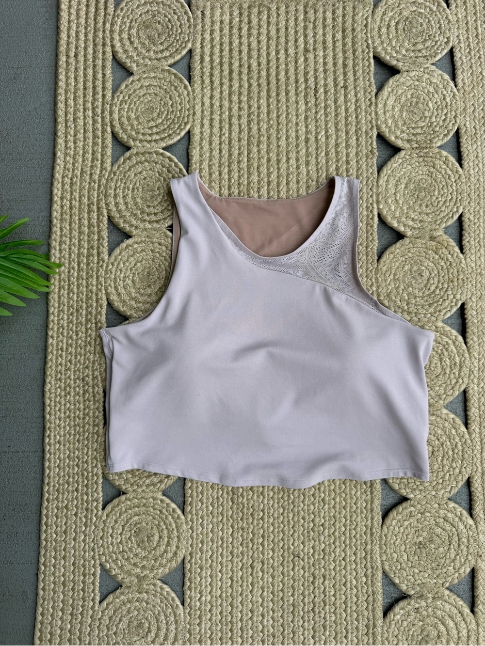 Athleta Conscious Lace Crop Top Purple Grey Size XL A-C